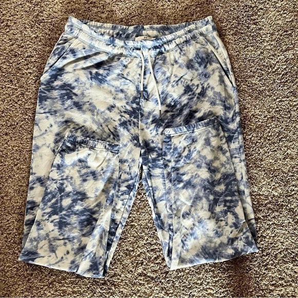 H Halston Studio Women’s Blue Tie Dye Knit Joggers, Size M - Picture 2 of 5